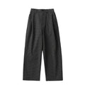 NONRADICAL Seersucker Plaid Side-Pleated Straight-Leg Trousers