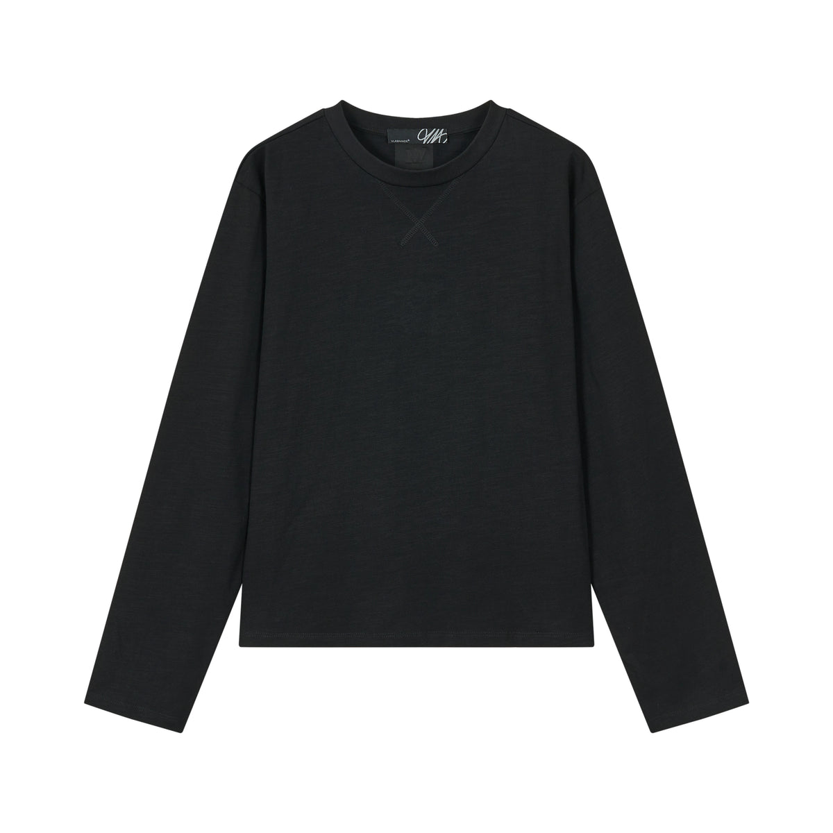 VLABMADE Slub Texture Cross Stitching Embroidered Long-Sleeve Tee