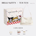 TOUTOU Cream White Faux Leather Magnetic Snap Crossbody Bag