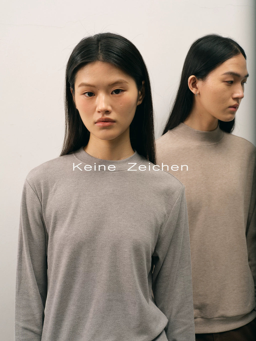 NO LOGO Cozy Knit Thermal Half-Turtleneck Long-Sleeve Top