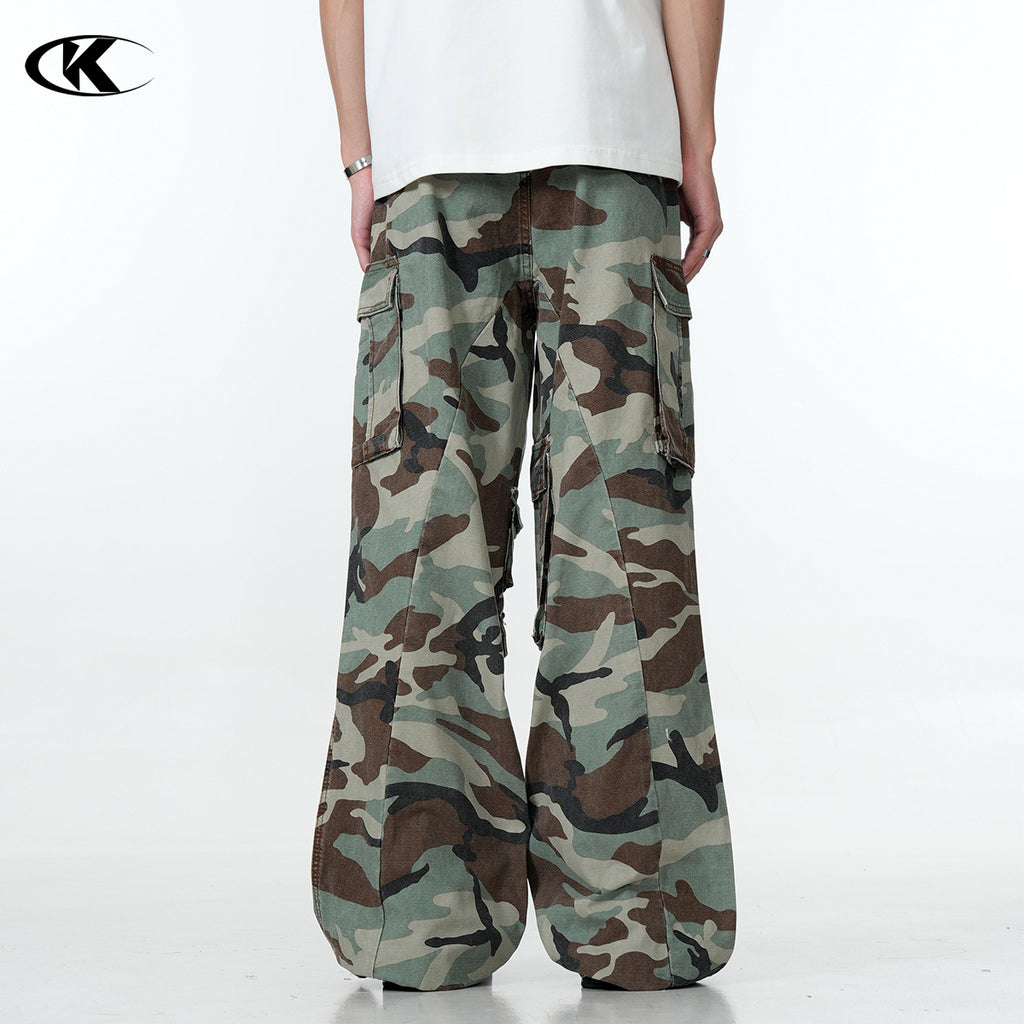 11KN Retro Micro-pull Camouflage Overalls