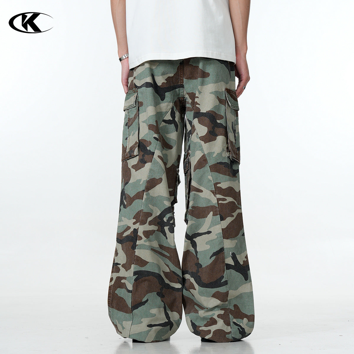 11KN Retro Micro-pull Camouflage Overalls