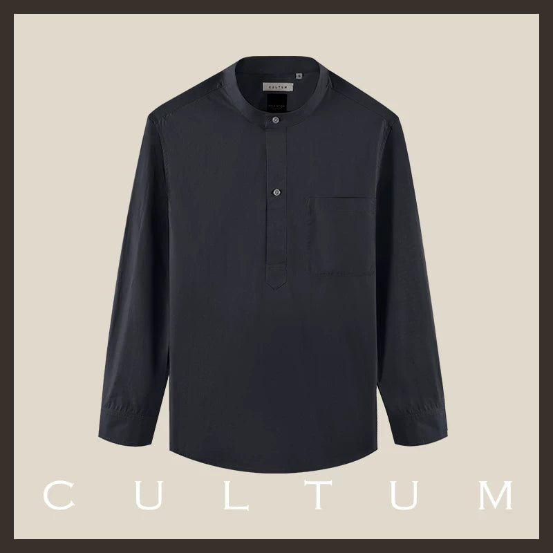 CULTUM Relaxed Breathable Stand-Collar Long-Sleeve Shirt