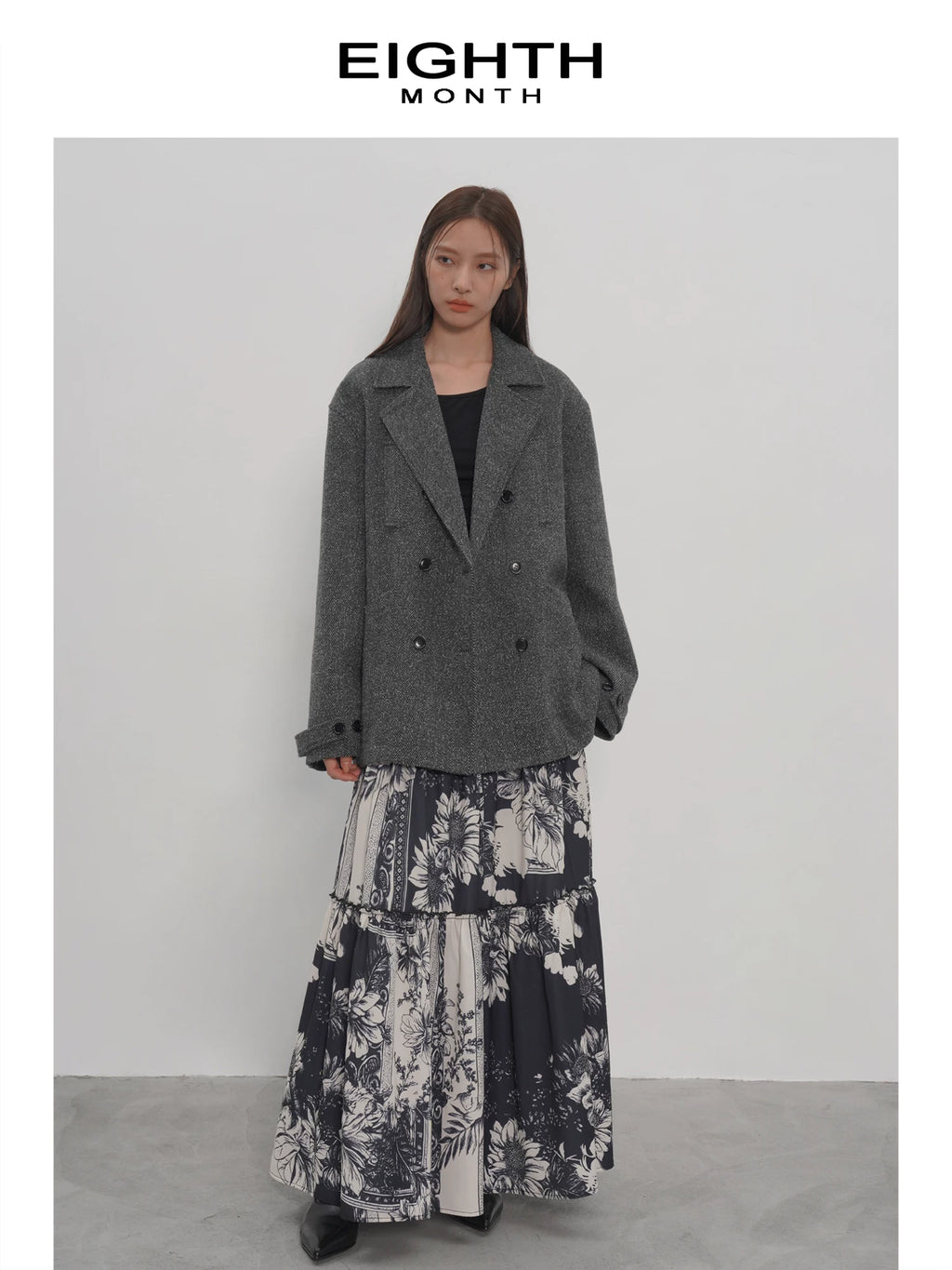 EIGHTHMONTH Retro Slim Long Skirt