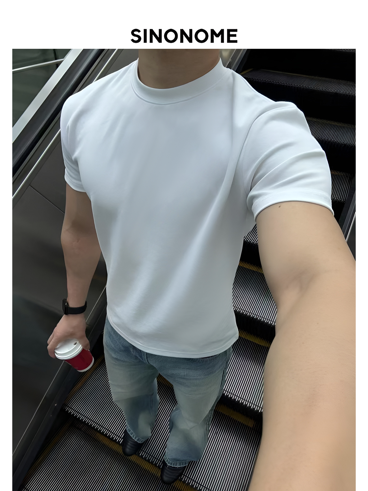 SINONOME Cool Small Neckline Casual Tee