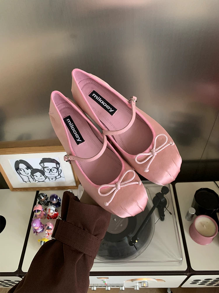 MILOOEY Bow Strap Ballet Flat