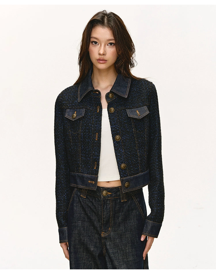 Anna Aneae Wool Xiaoxiangfeng Denim Jacket Set