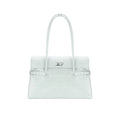 JANDRESS Green Croc-Embossed Faux Leather Magnetic Snap Shoulder Bag