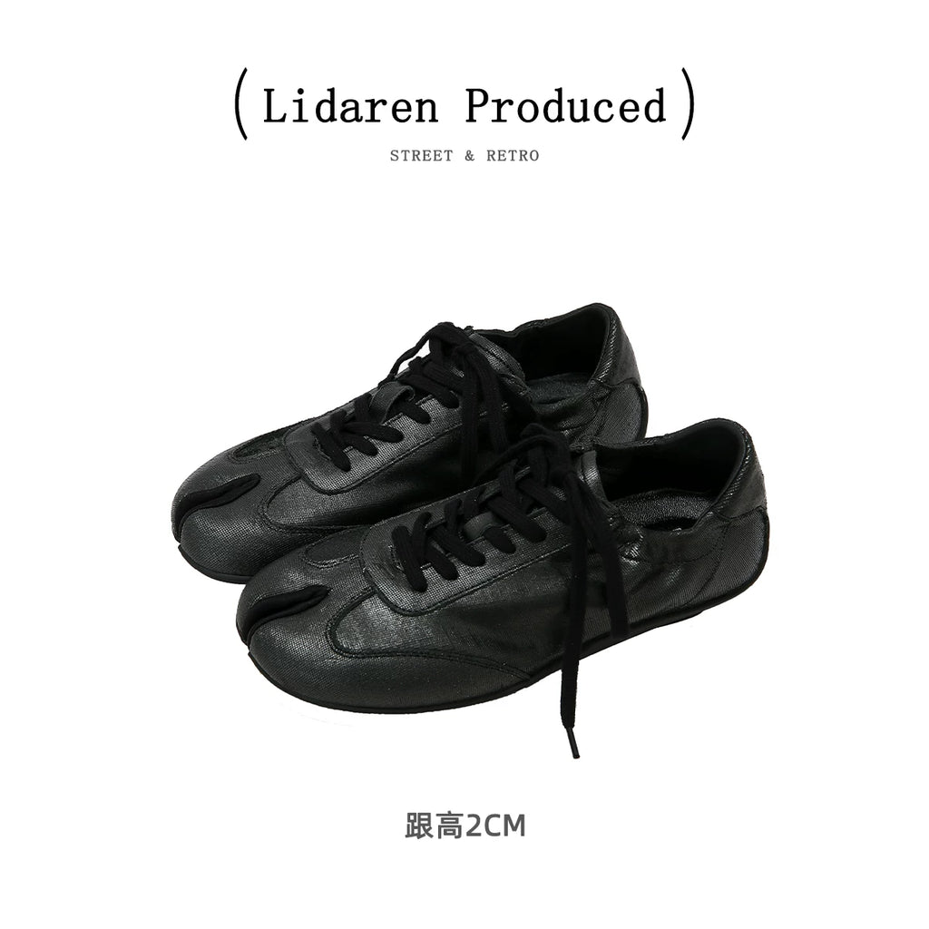 Lidaren Produced Vintage Distressed Split-Toe Lace-Up Sneaker