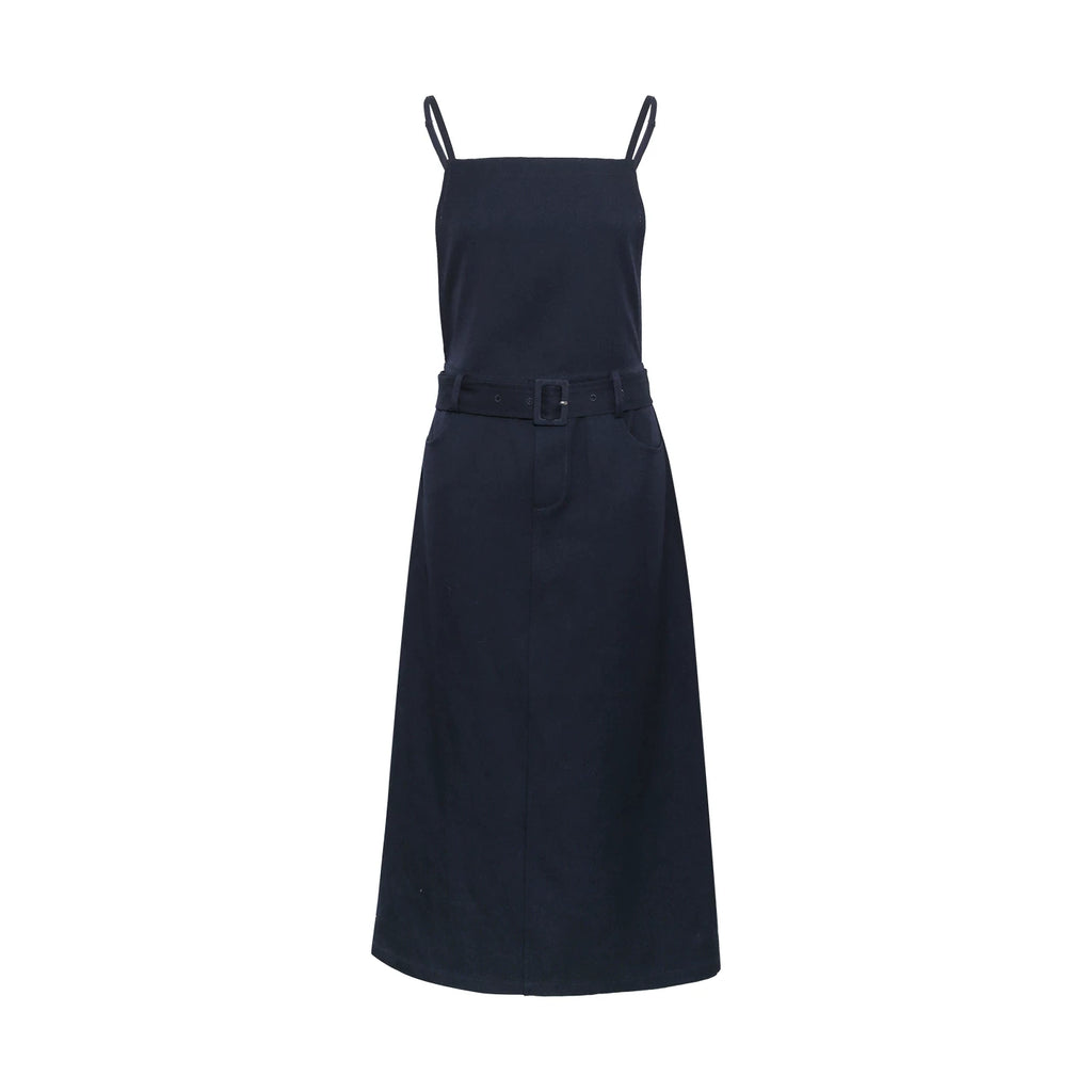 Wildberry Korean-Style High-Waist A-Line Pinafore Dress