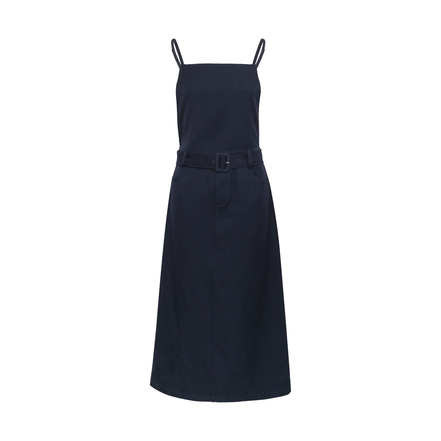 Wildberry Korean-Style High-Waist A-Line Pinafore Dress