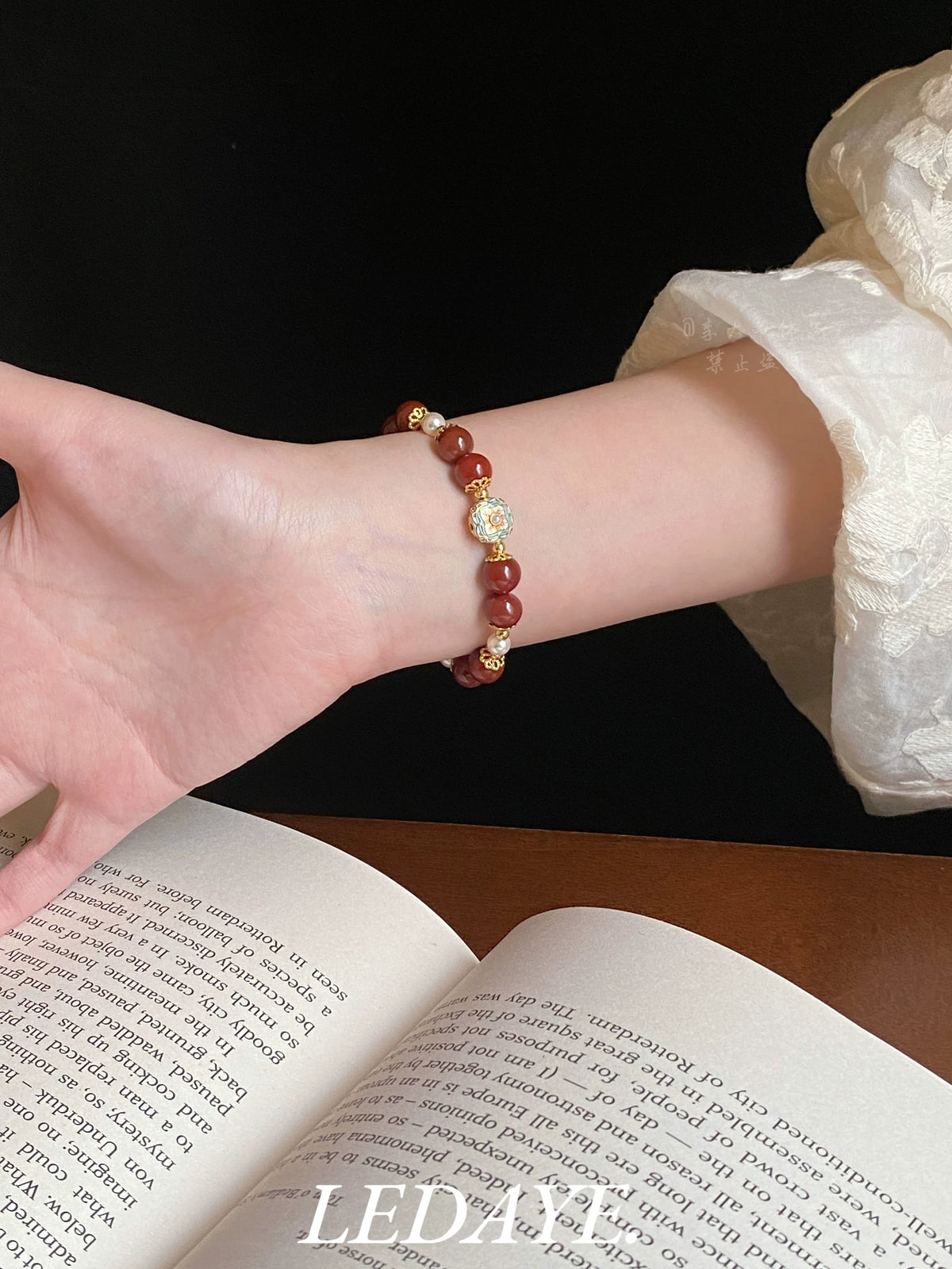 LIDAYE Vermilion Agate Turquoise Pearl Bracelet