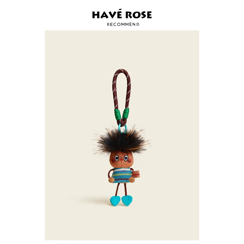 HAVEROSE Fuzzy Plush Keychain Bag Charm