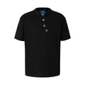 YADcrew Curved Placket Henley Relaxed Tee