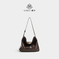 LOSEA Purple Faux Leather Magnetic Snap Shoulder Bag
