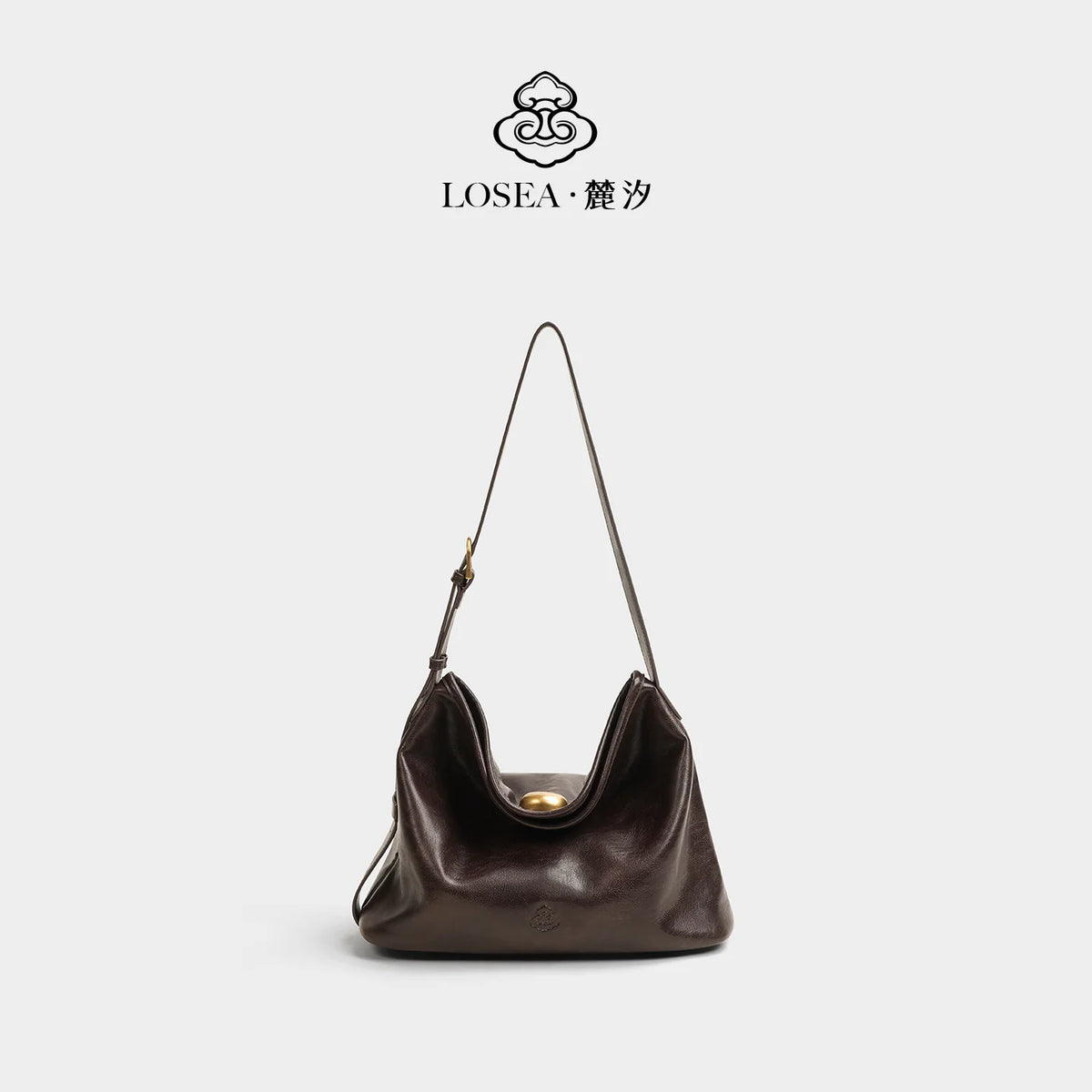 LOSEA Purple Faux Leather Magnetic Snap Shoulder Bag