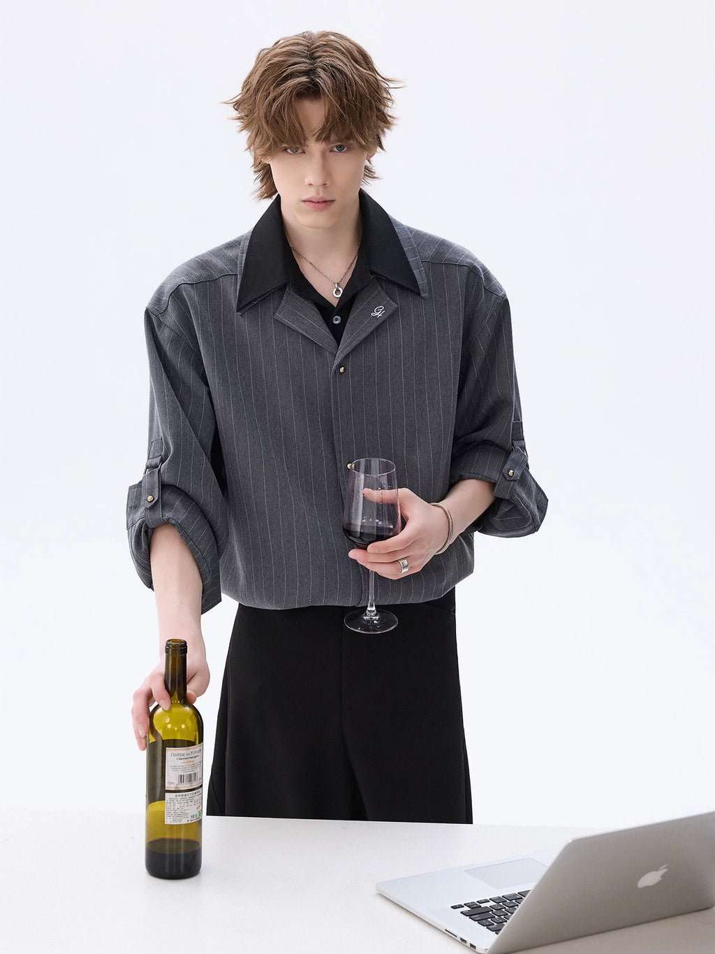 CHOR Premium Striped Fake Two Shirt