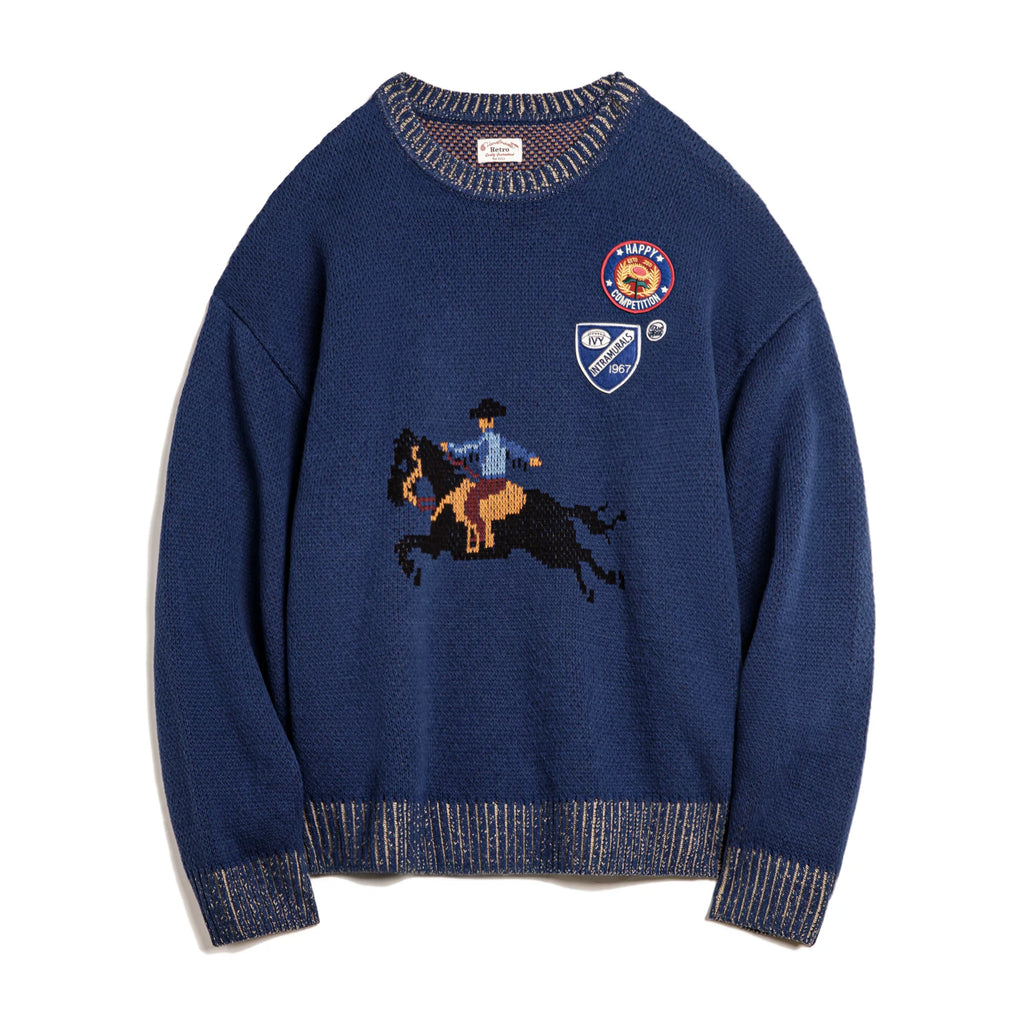 Madden Equesrtrian Club embroidery warm knitted sweater