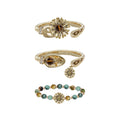 MASW Vintage Gold Beaded Daisy Ring
