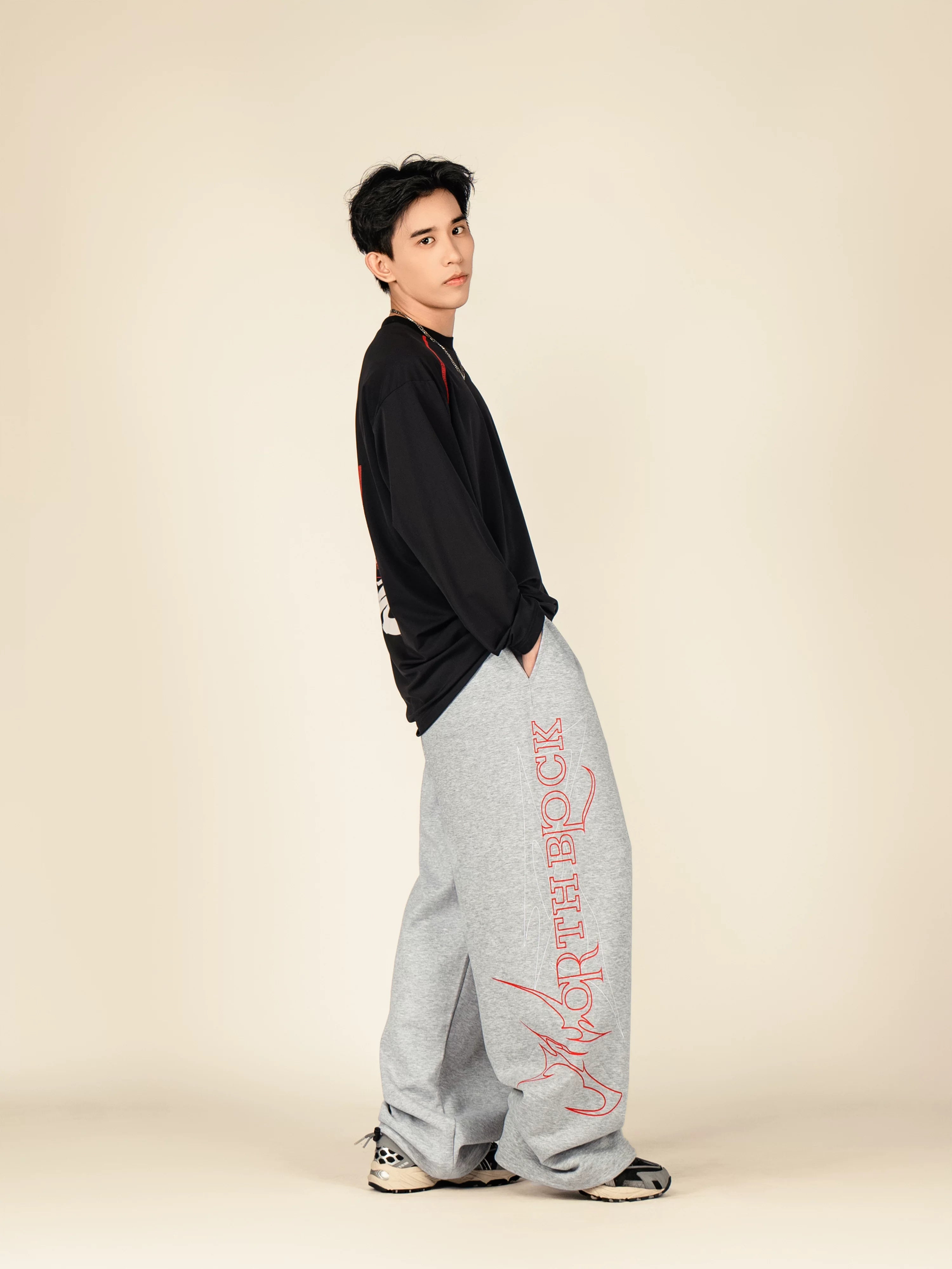 NorthBlock Letter-printed Straight Casual Sweatpants