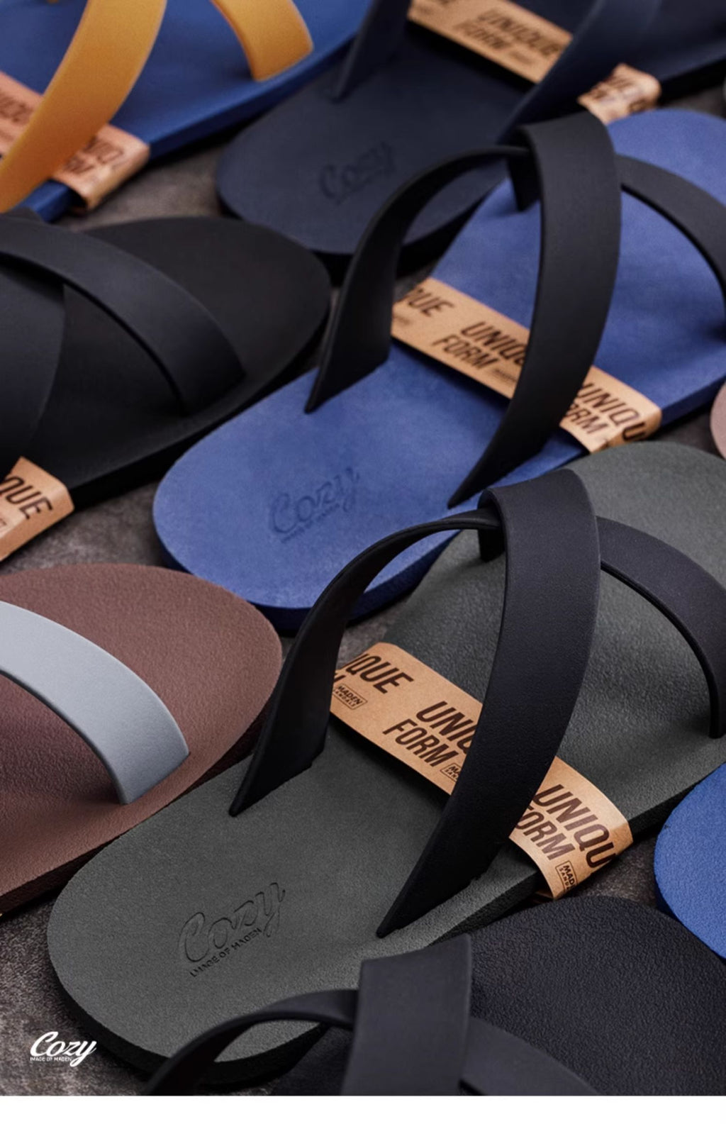 MADEN Unique Form Rubber Cross-Strap Flip-Flop