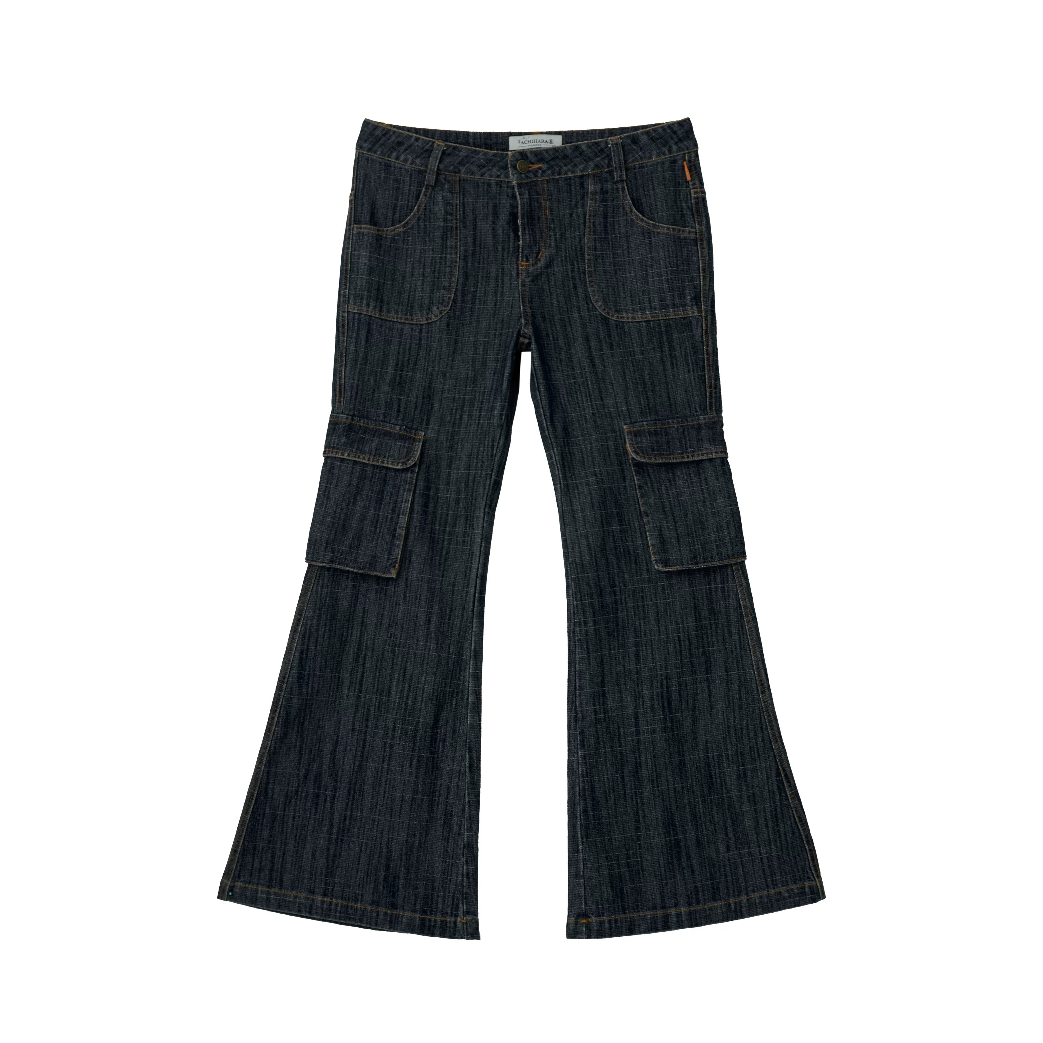 Achihara Stamp Flared Distressed Low-Rise Jeans