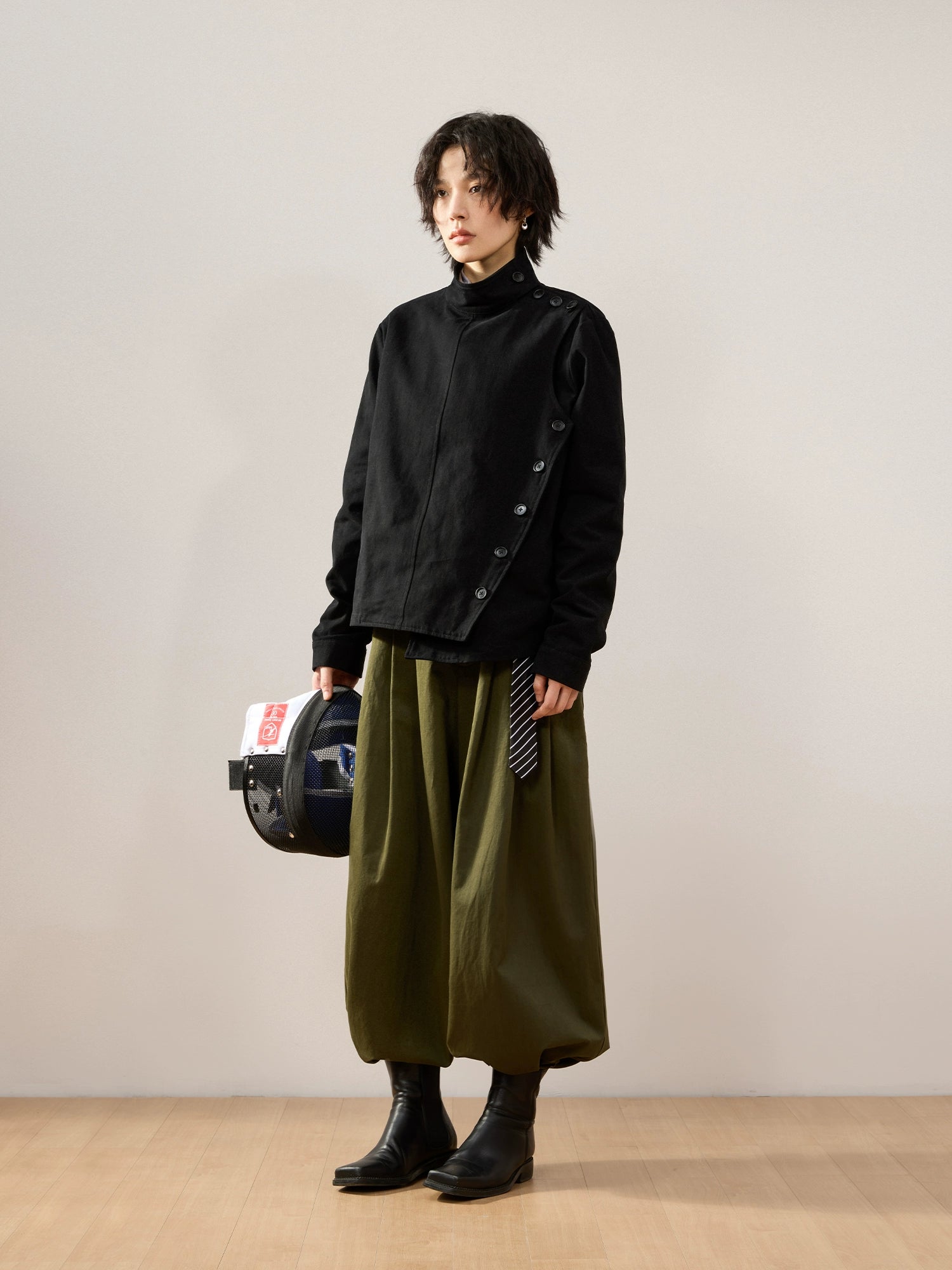 Sameuoo Irregular Button-down Short Jacket