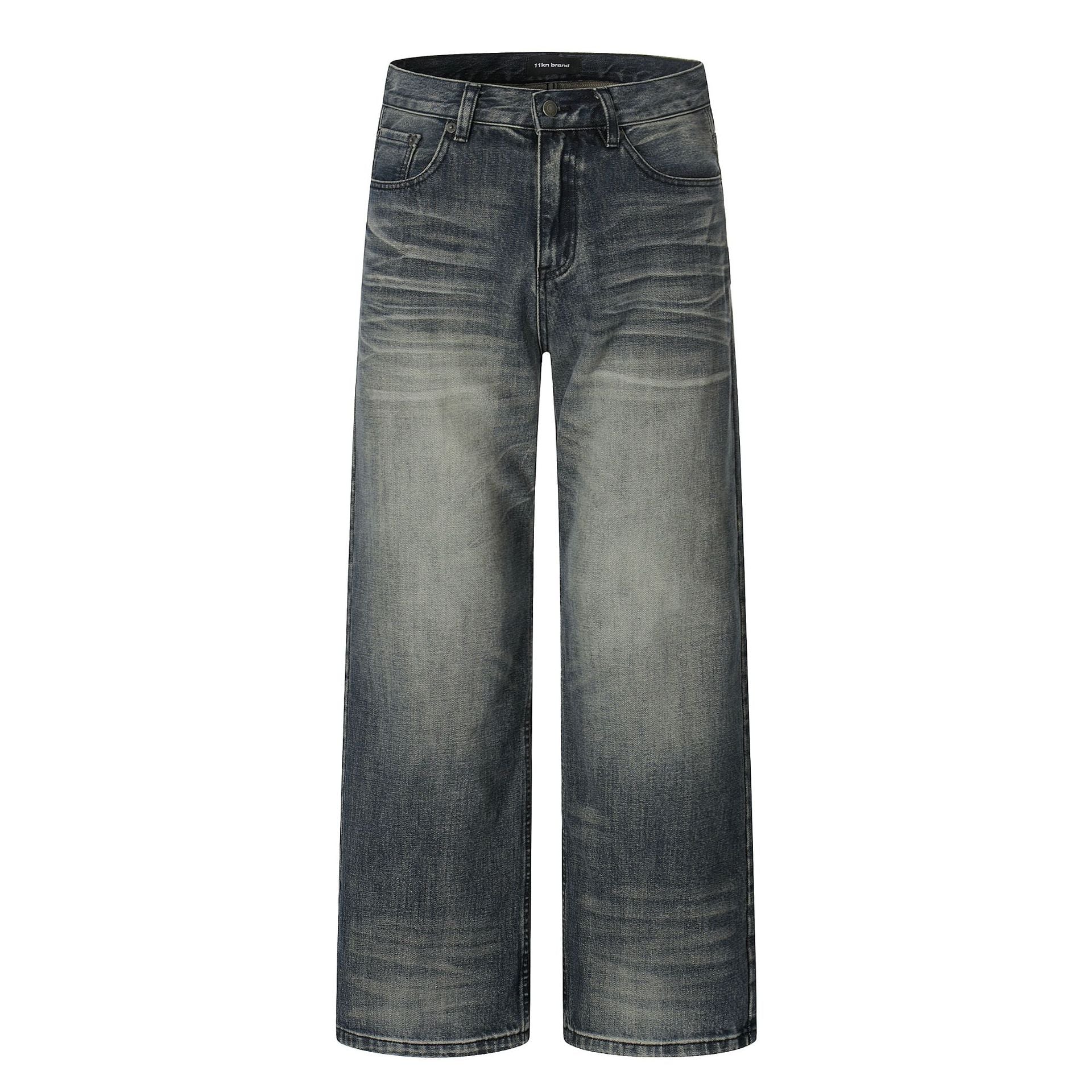 11KN Retro Drape Straight Loose Jeans