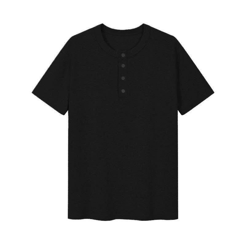 VLABMADE 300g Henley Neck Cuffed Slim Fit Tee