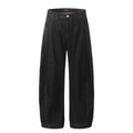 11KN Retro Style Black Simple Basic Straight Wide-leg Jeans