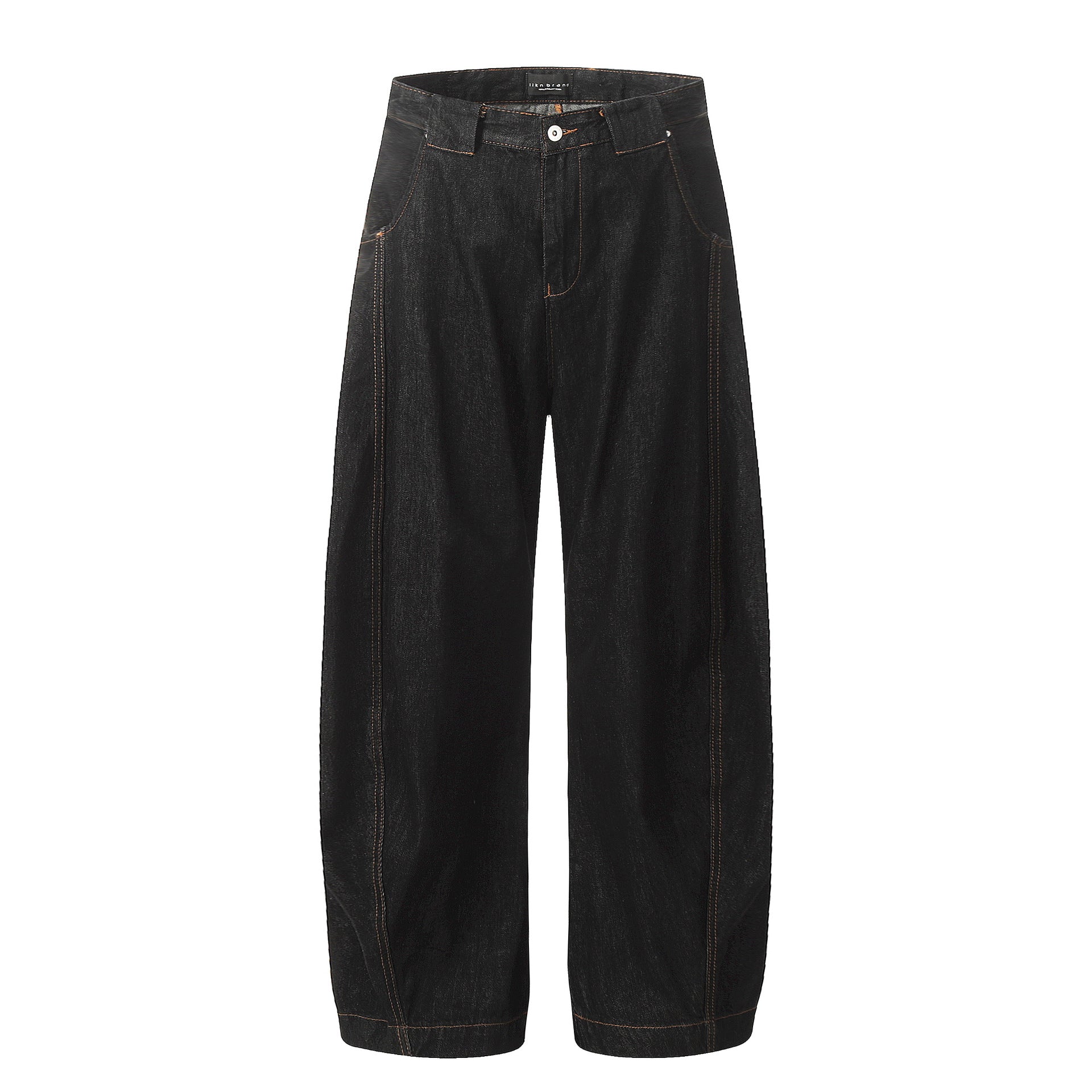 11KN Retro Style Black Simple Basic Straight Wide-leg Jeans
