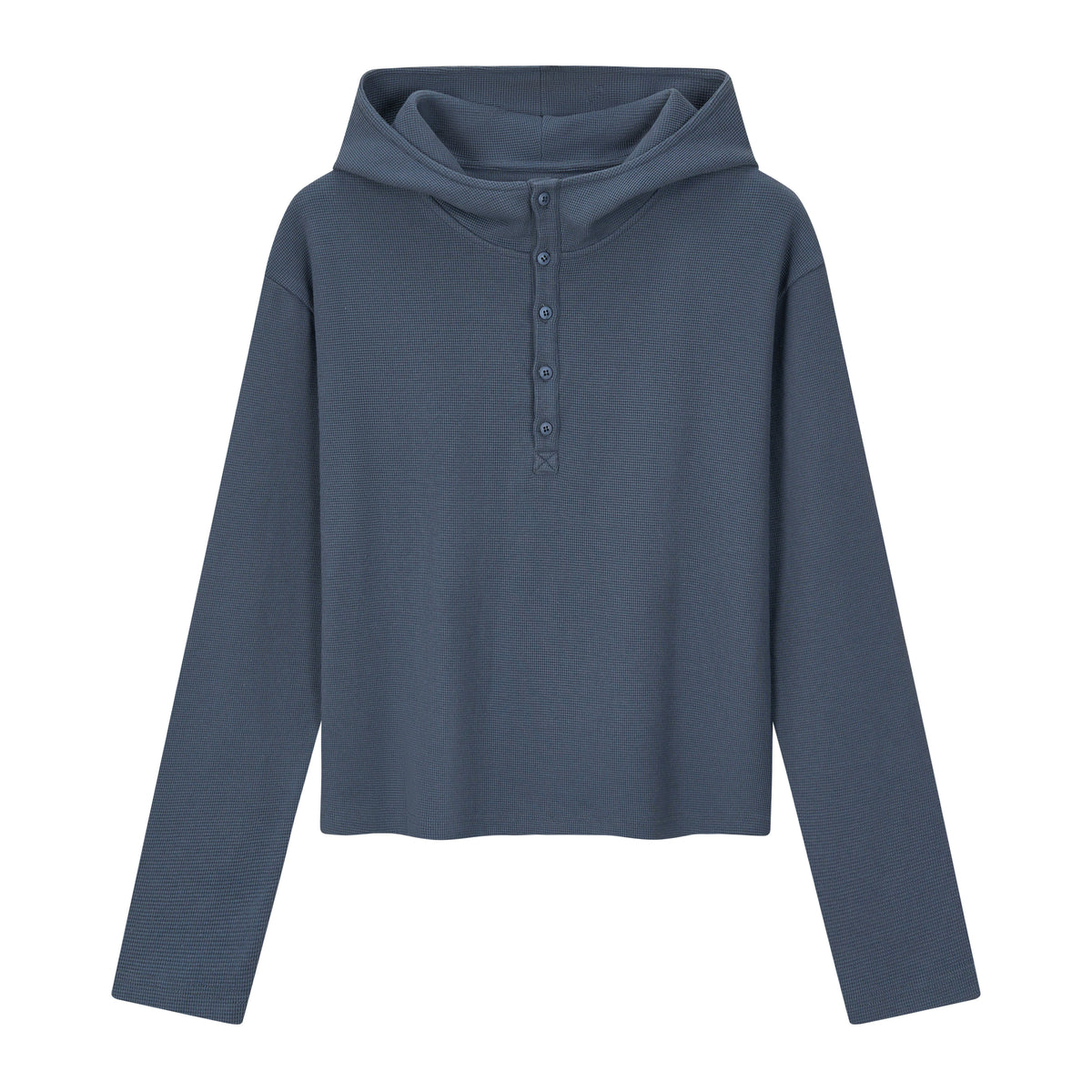 VLABMADE 350g Waffle-Knit Henley Hoodie