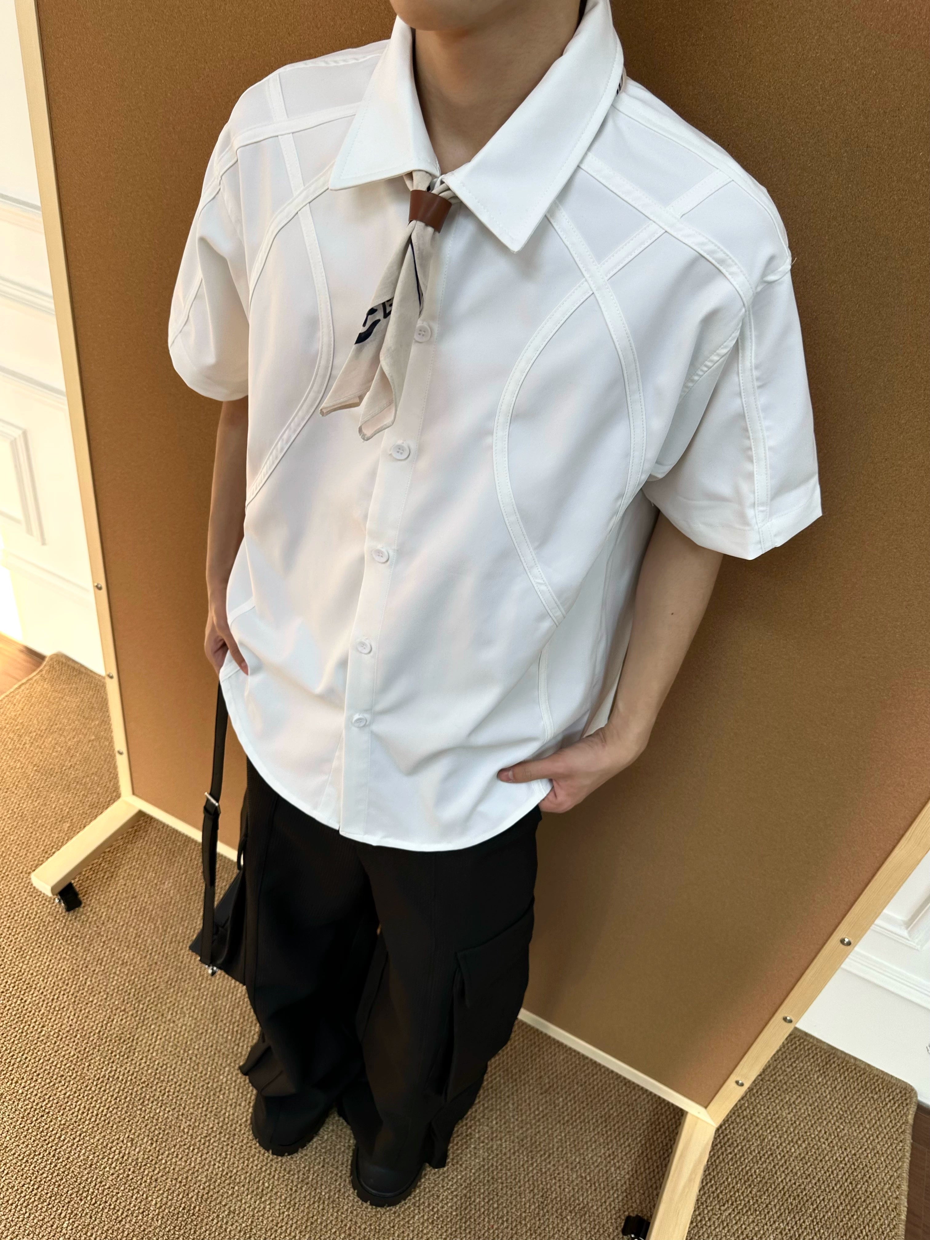 BeOurRule Striped Splicing Structure Shirt