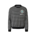 YADcrew Casual Beaded Cross Flower Wavy Knitted Sweater