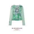 BJHG [Flying Girl Police Joint Name] Sweet and Cool Slim-fit Long Sleeve Blouse