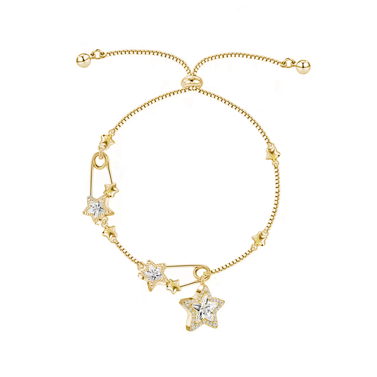 MASW Gold-Plated Star Drawstring Bracelet