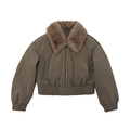 JCAESAR WOMEN Fur Collar Made Old Down Short Jacket