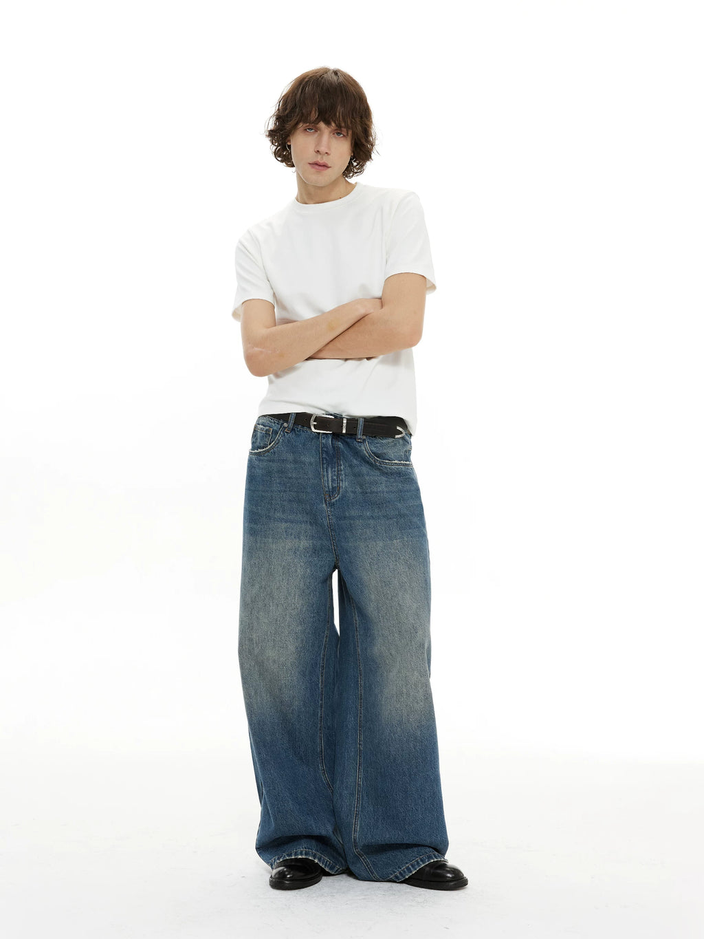 DIMC Retro Loose Wide-leg Straight Casual Trousers