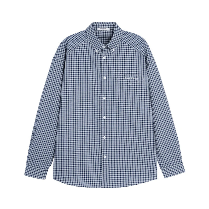 BODYDREAM Blue Note Plaid Oversized Long-Sleeve Shirt