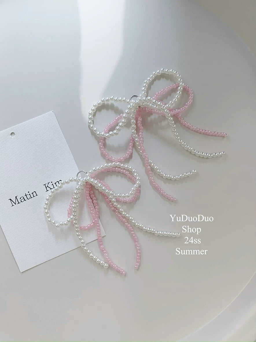 YuDuoDuo Beaded Bow Pearl Shoe Charms