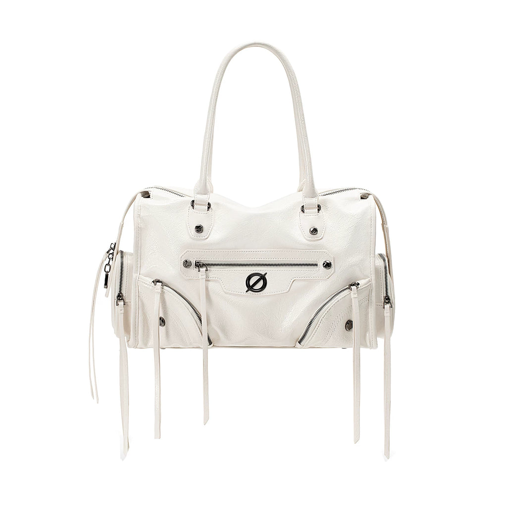JELLY TOYBOY White Faux Leather Zip-Top Tote