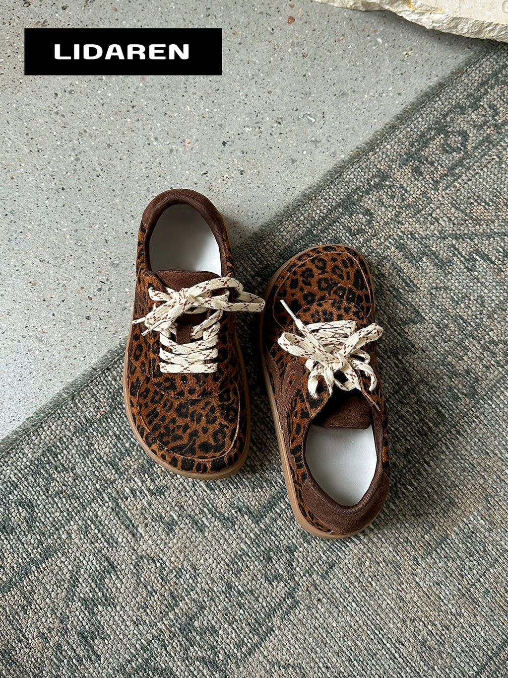 Lidaren Produced Leather Vintage Inner Heightening Casual Versatile Shoes