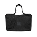 LR MADE Raw Denim Shoulder Bag With Leather Patch - Zip Top