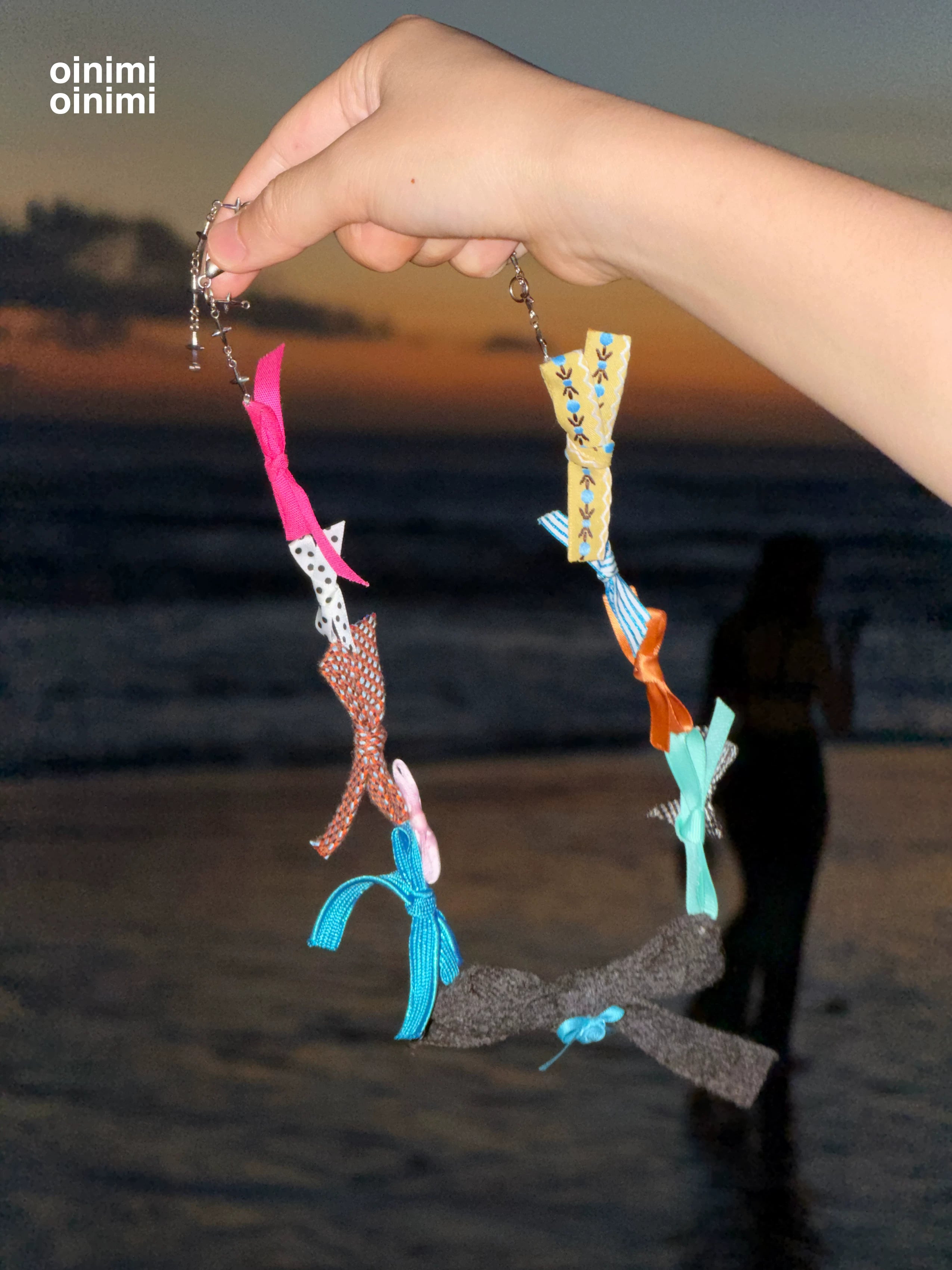oinimi Handmade Dopamine Bow Choker Necklace