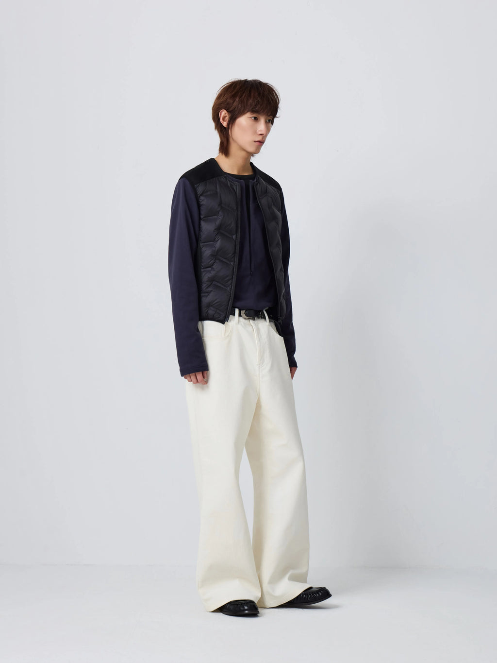 4JUNKS X NO LOGO Ribs/plaid Down Liner Vest