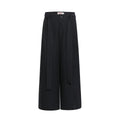 Wildberry Black High-Waist Wide-Leg Casual Pants