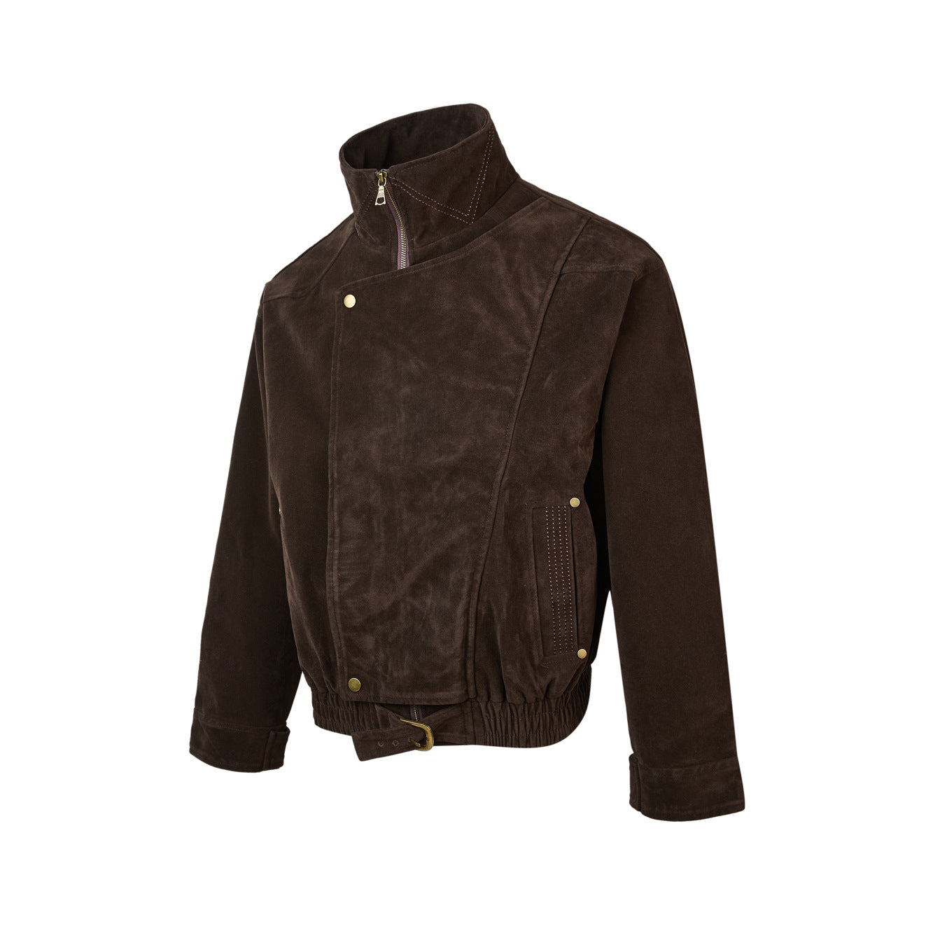 EME Retro Stand-up Collar Loose Fleece Jacket