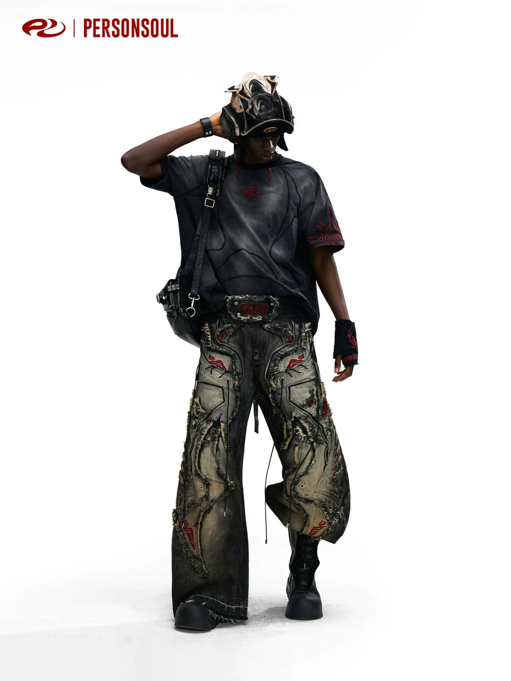 PERSONSOUL Totem Embroidered Jeans