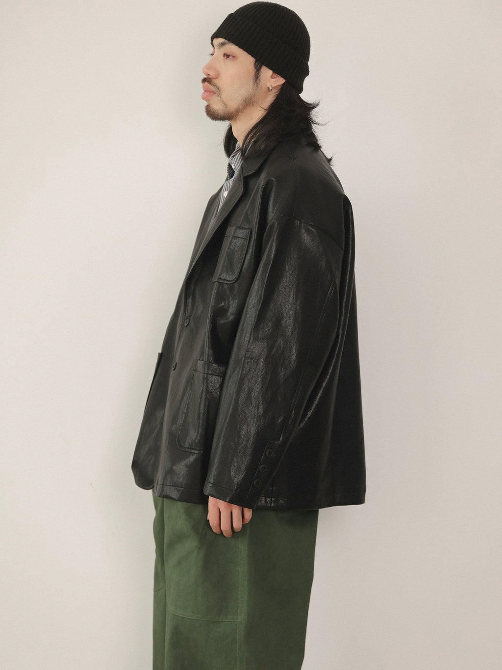 NOEARS Retro Ruffian Handsome Loose Leather Jacket