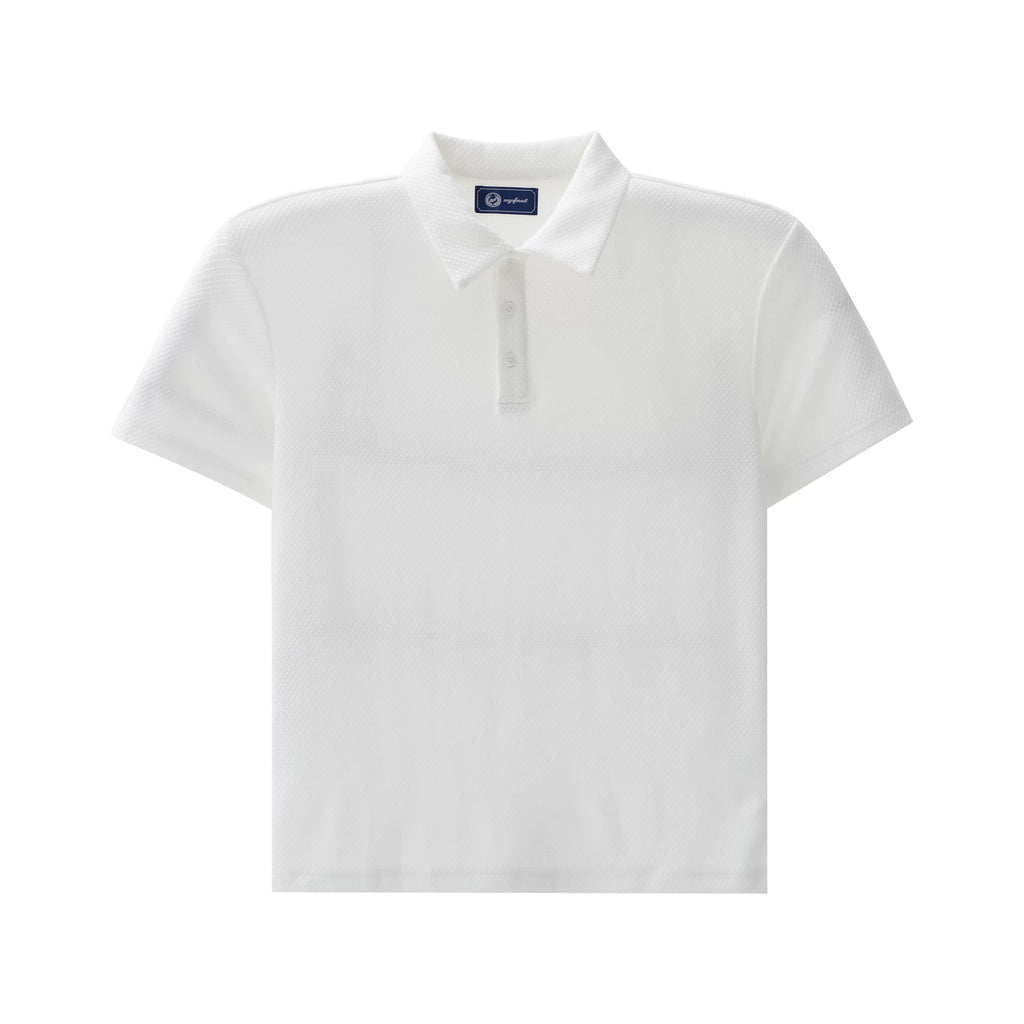 ZOZO FOREST Pineapple Knit Breathable Relaxed Polo